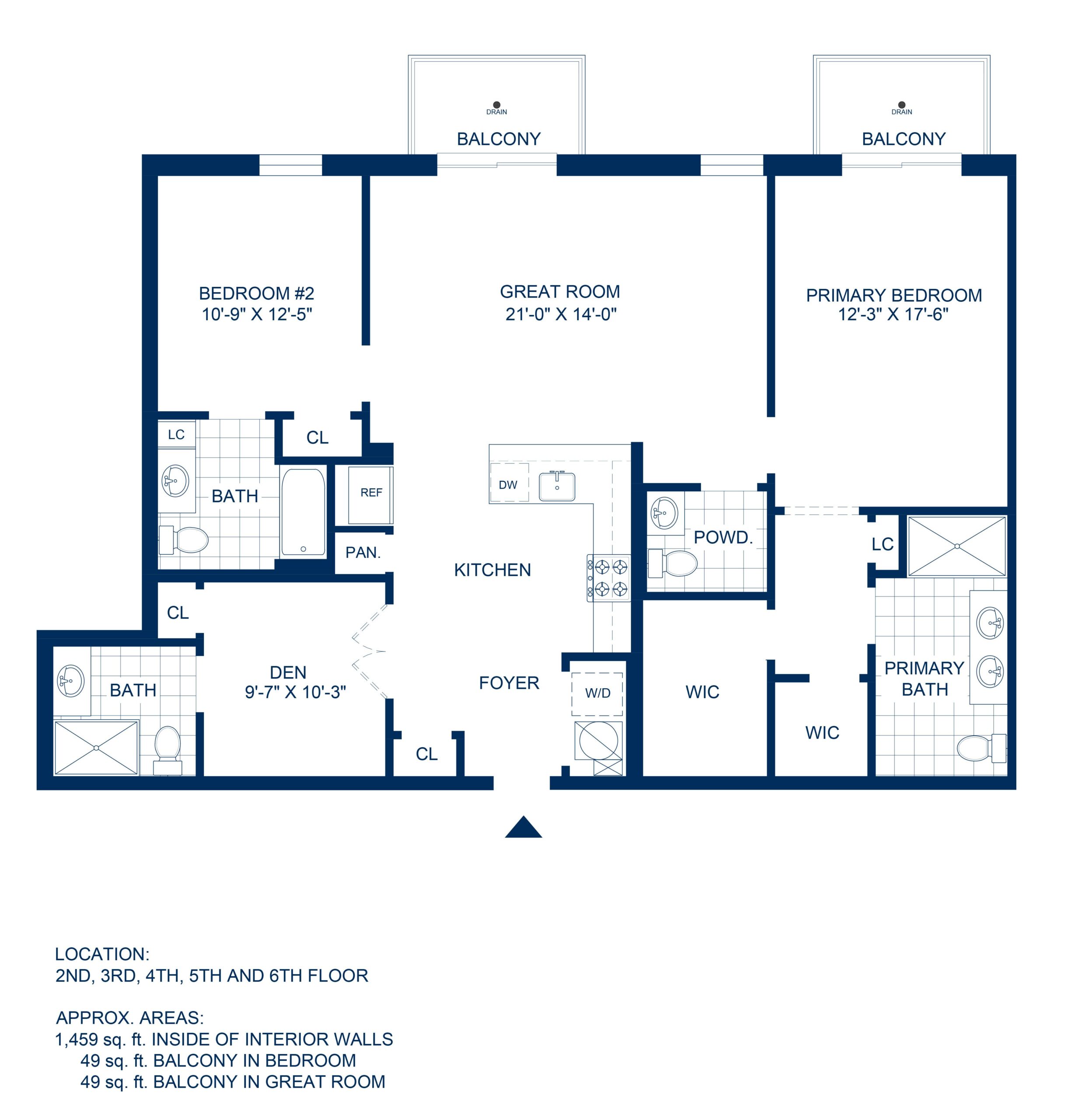  - View 1, Opens Model BoxAdelphi Residences Floor Plan - 2 Bedroom